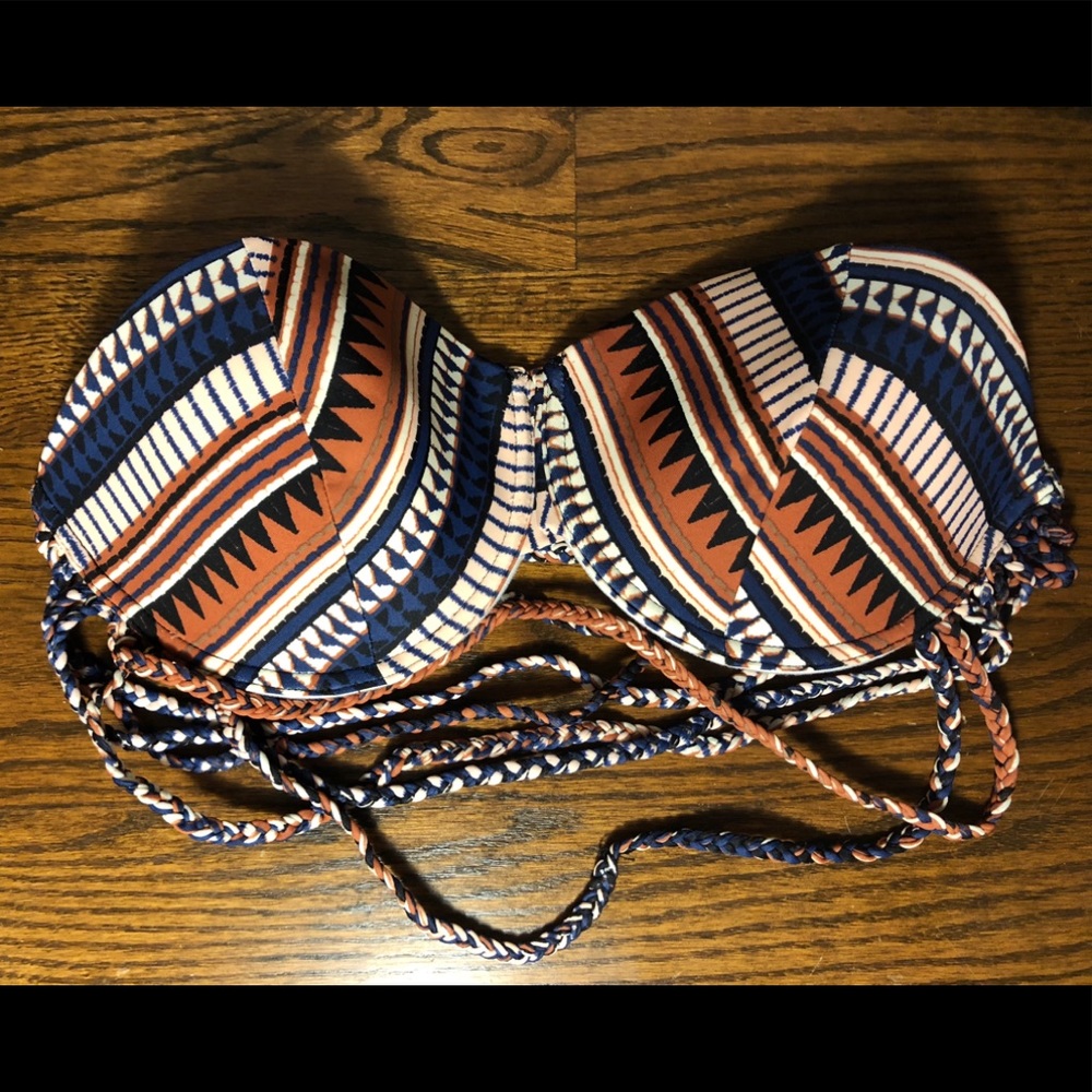 Tribal Print Strapless Bikini Top